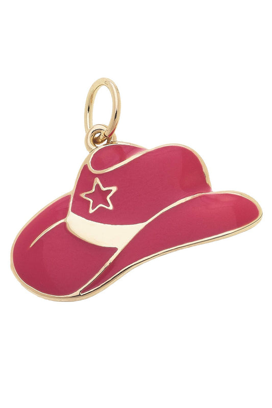 Cowgirl Hat Charm in Pink