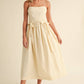 Cream Bow Midi Dress