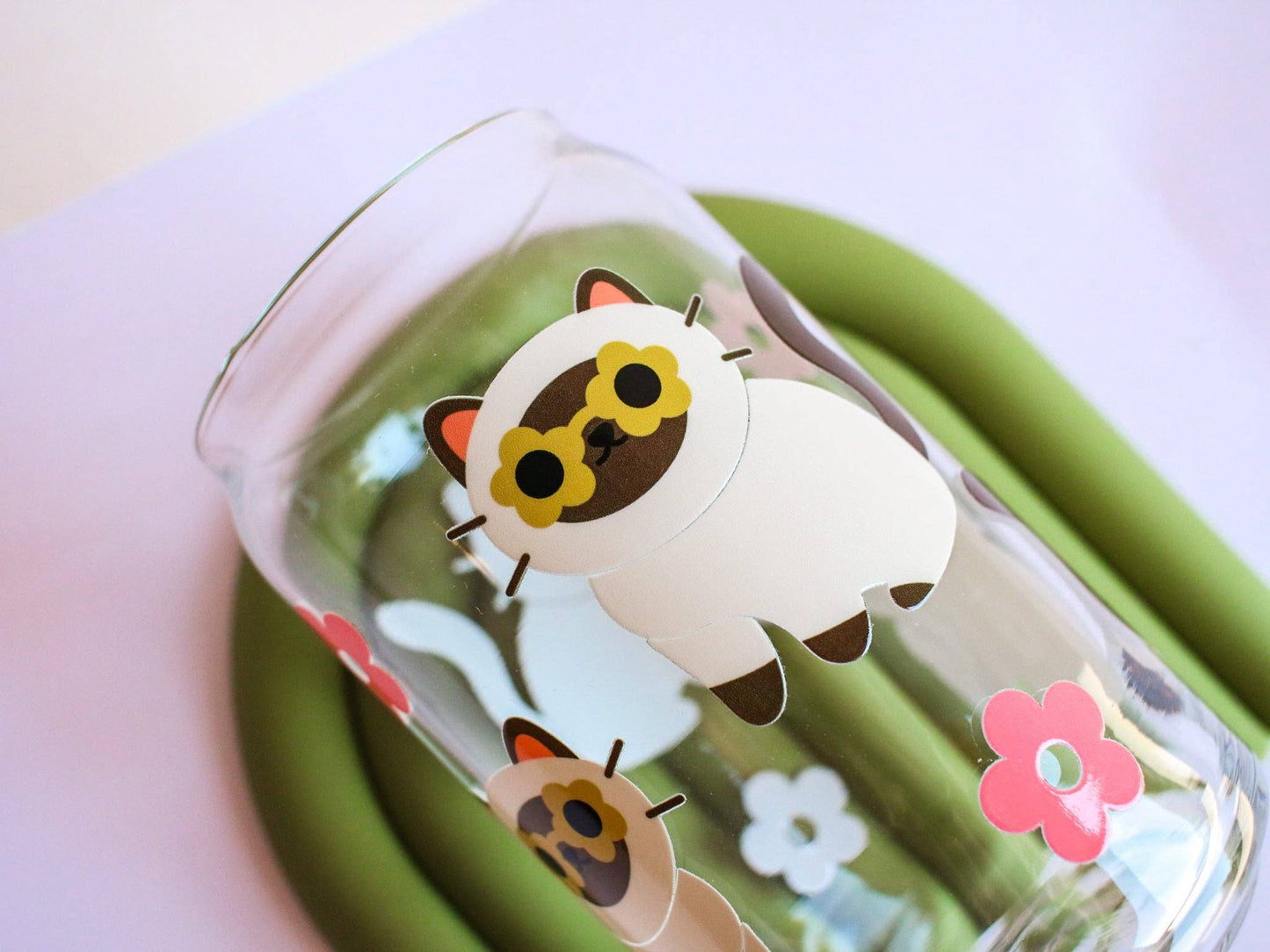 Siamese Cat Glass Cup