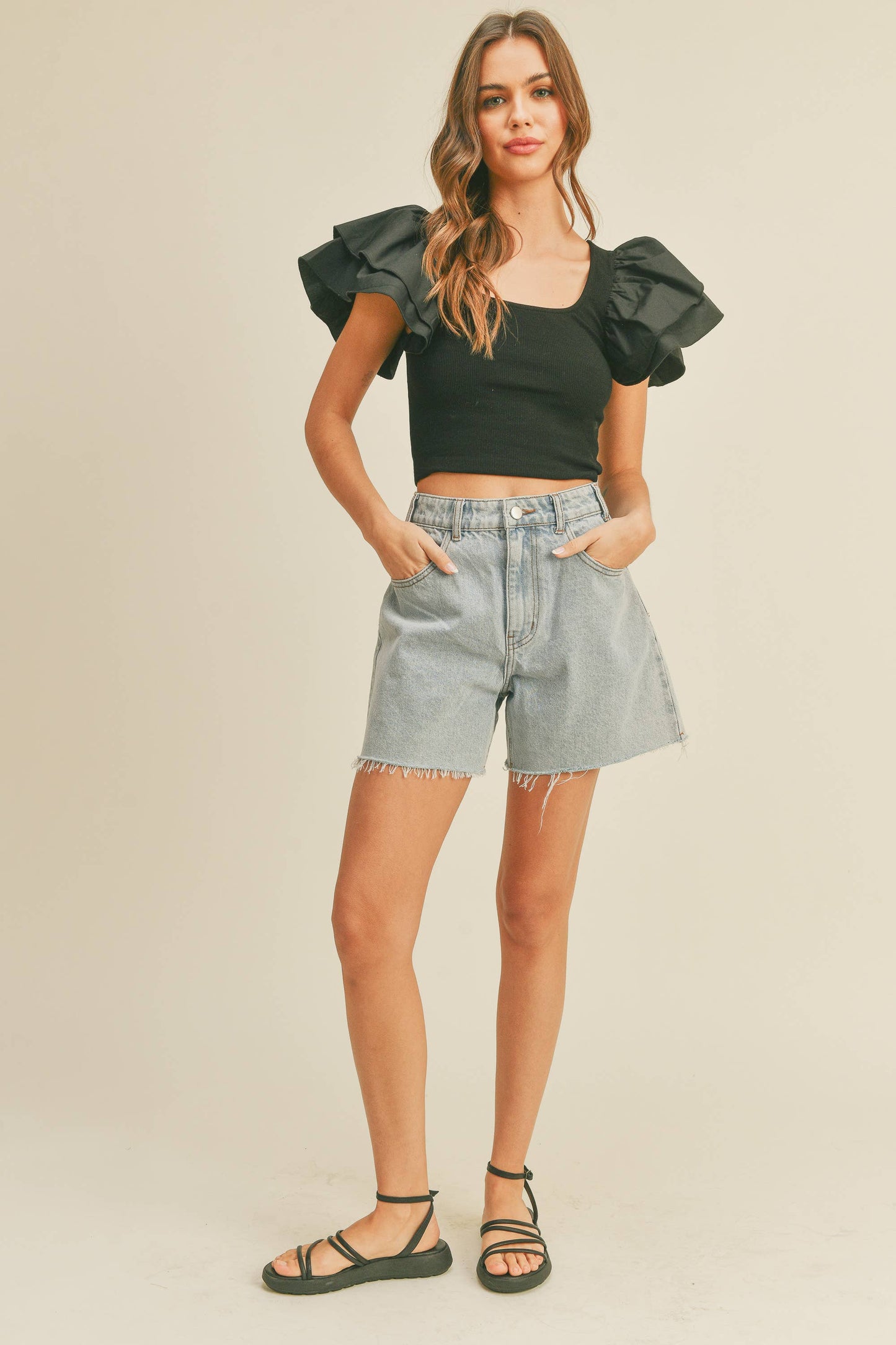 Ruffle Sleeve Top