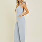 Ruffle Denim Jumpsuit