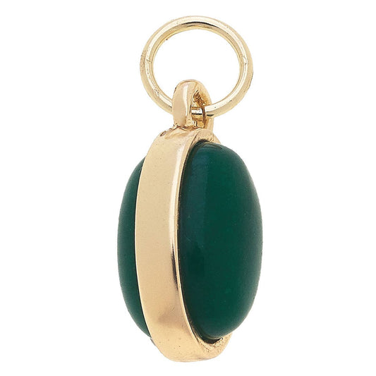 Dyed Jade Gemstone Charm: Emerald