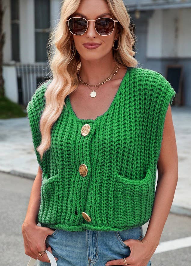 Knit Cardigan Vest