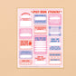 Spicy Book Plate Sticker Sheets