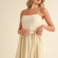 Cream Bow Midi Dress