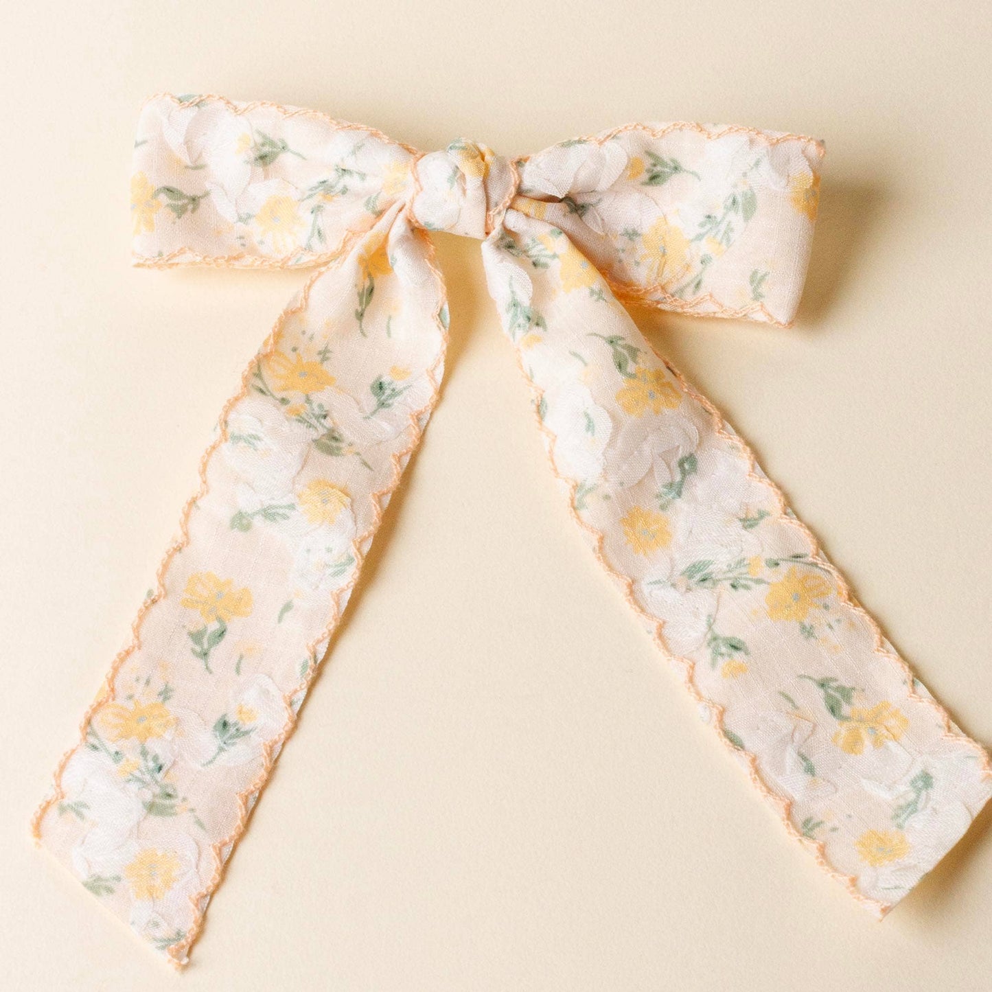 Floral Flair Hair Bow-Yellow