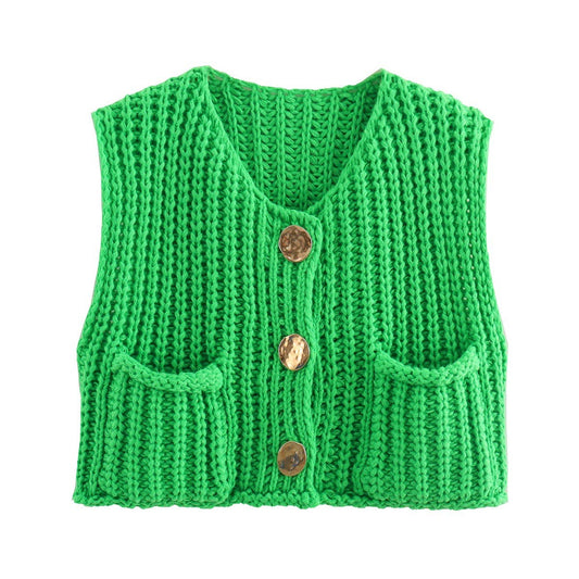 Knit Cardigan Vest