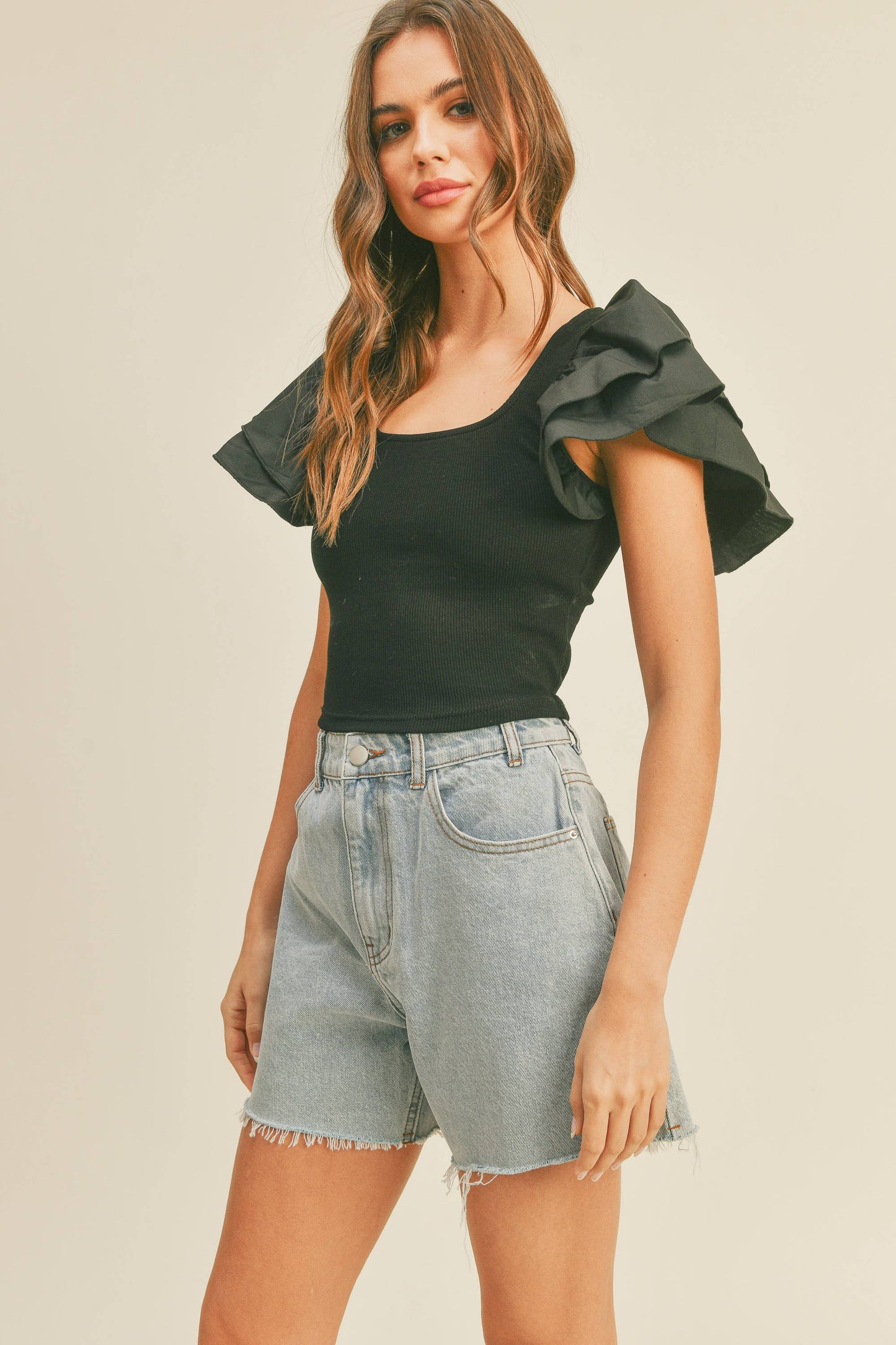 Ruffle Sleeve Top