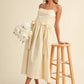 Cream Bow Midi Dress