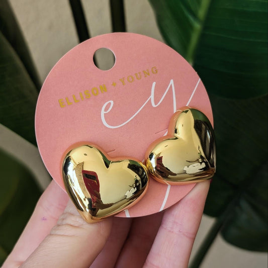 Gold Heart Earrings