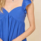 Blue Ruffle Midi Dress