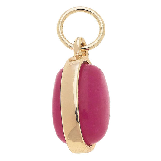 Dyed Jade Gemstone Charm: Fuchsia