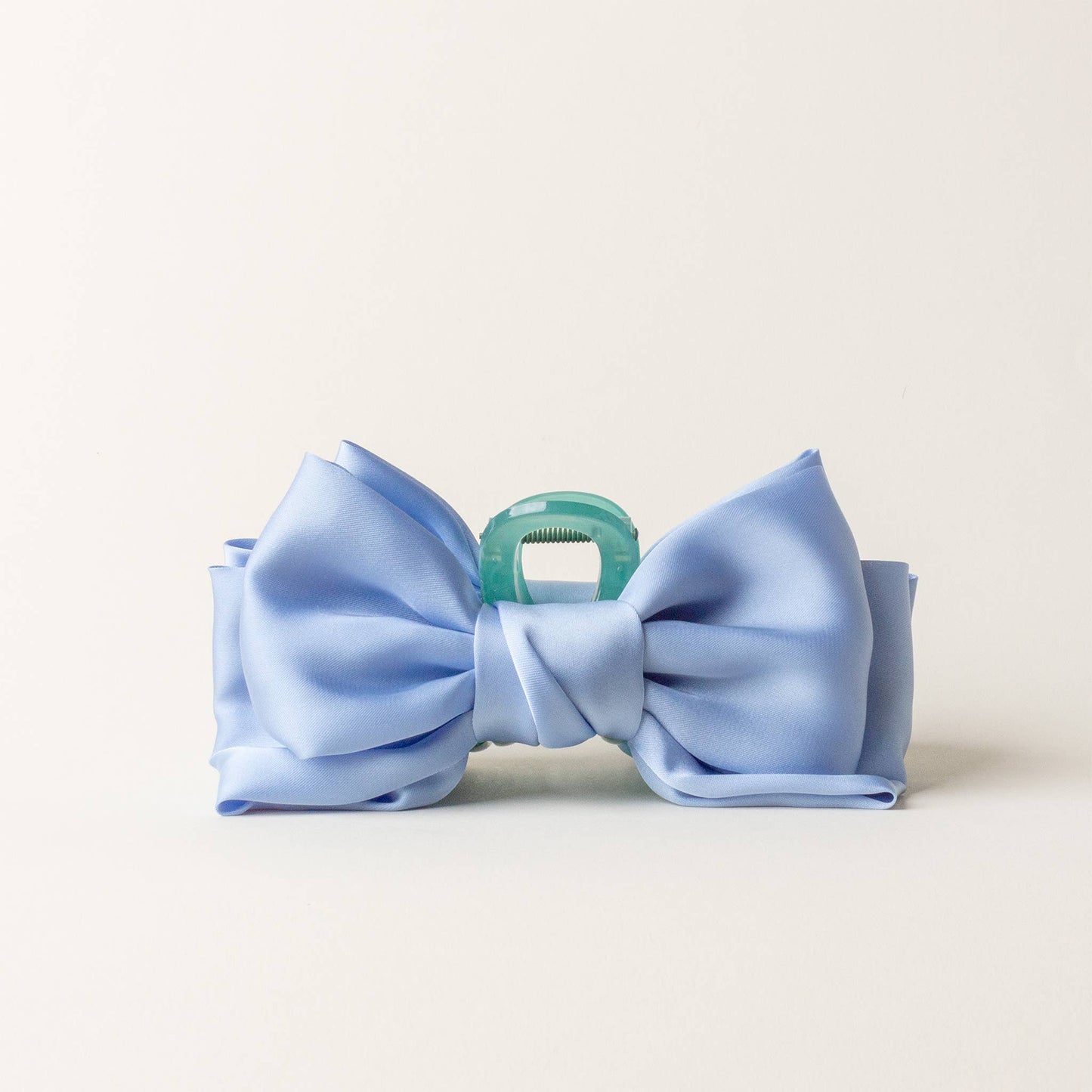 Satin Bow Claw Clip-Blue