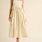 Cream Bow Midi Dress