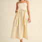 Cream Bow Midi Dress