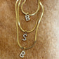 ARI Pearl Letter Herringbone Necklace: L