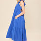 Blue Ruffle Midi Dress