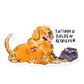 Tattooed Golden Retriever Vinyl Sticker