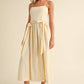 Cream Bow Midi Dress