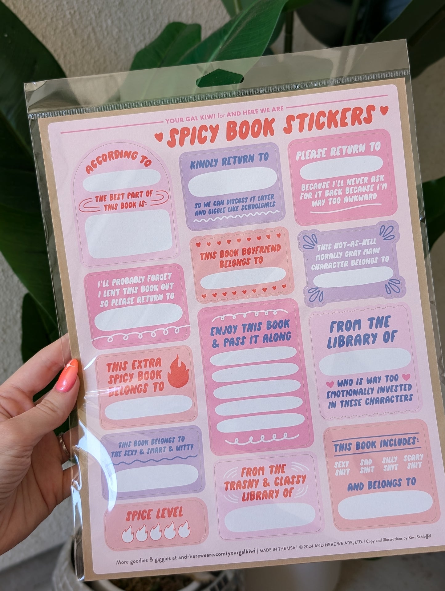 Spicy Book Plate Sticker Sheets