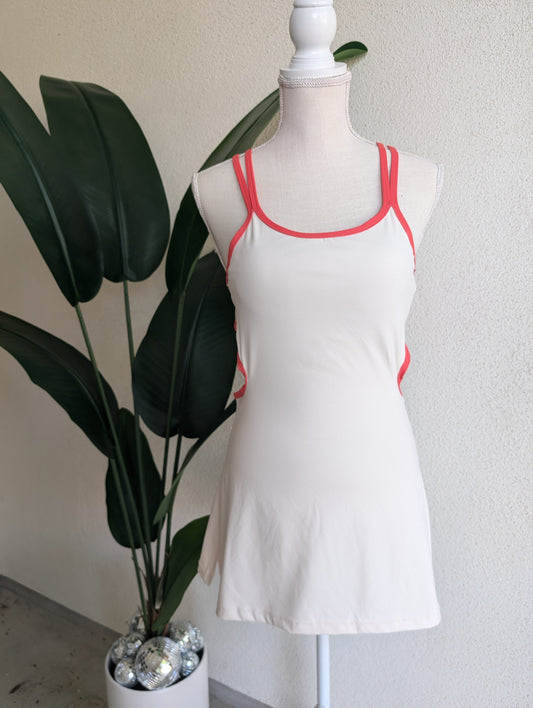 Cream and Red Athletic Dress