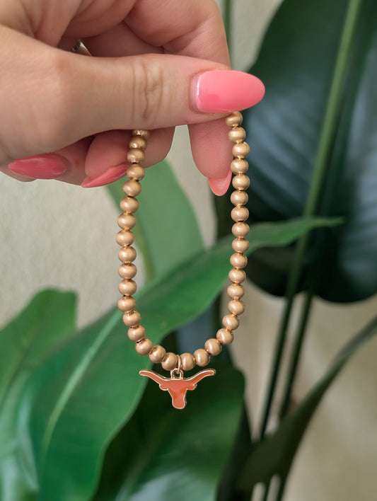 Texas Longhorns Beaded Bracelet