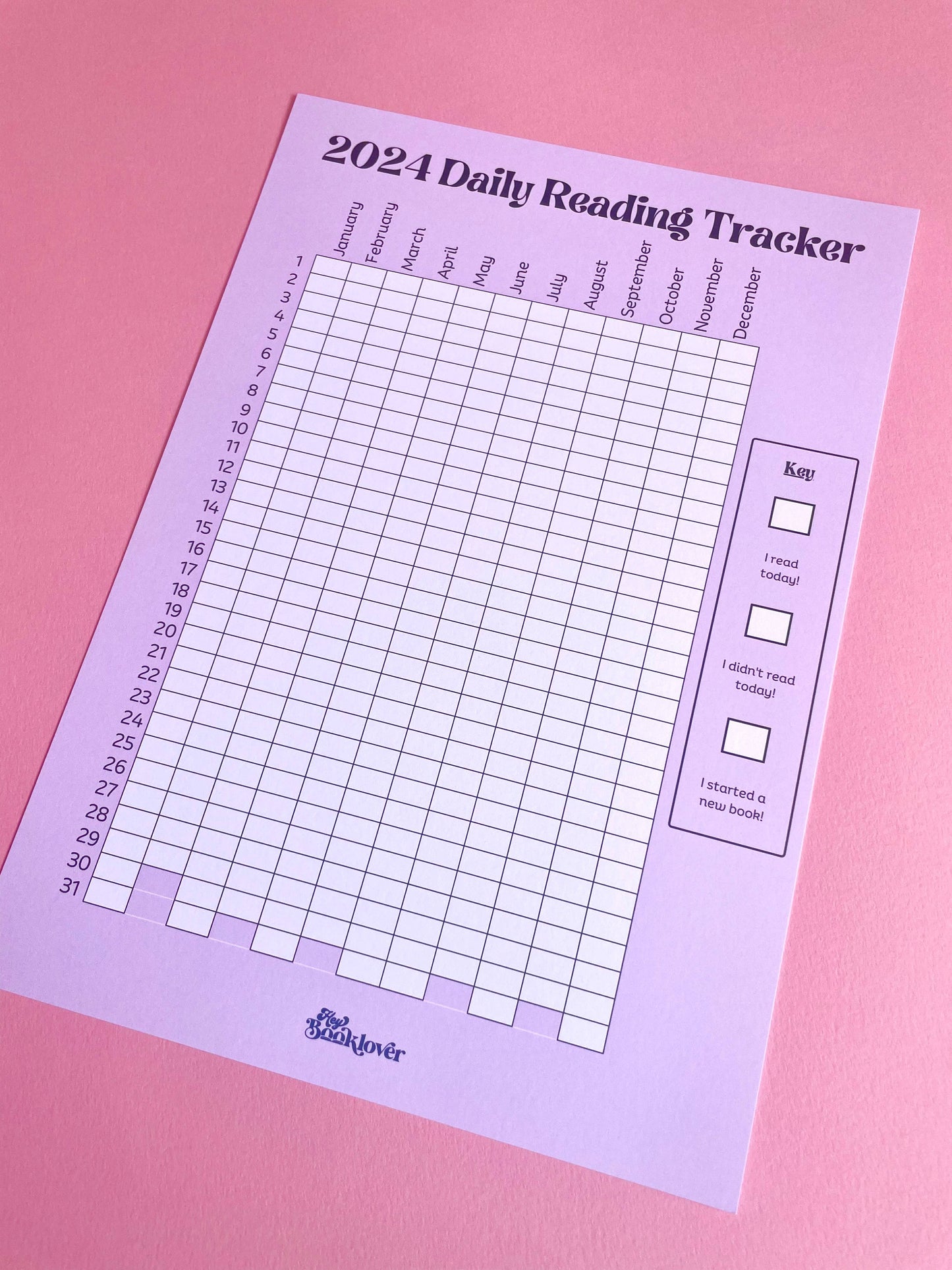 2024 Reading Tracker: A4